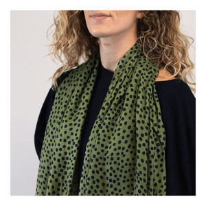 Peace of Mind Green Polka Dot Bamboo Viscose Scarf